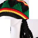 Rasta Hat Reggae Cap Jamaican Beanie Dreadlock Wig Bob Marley Weed Fancy Costume