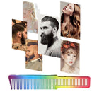 Electroplating Rainbow Comb Clipper Oil Head Hair Styling Comb (Rainbow) A