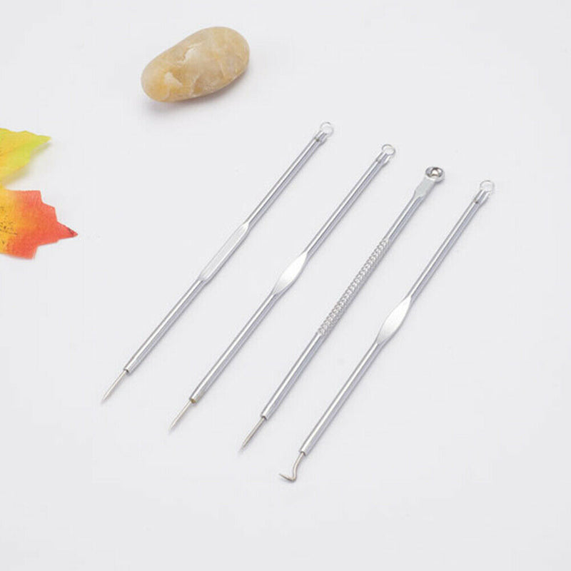 9pcs Stainless Steel Pimple Acne Extractor Blackhead Remover Needles Set