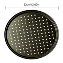 1X(2Pcs Baking Utensil 12-Inch User-Friendly Pizza Baking Pan Non-Stick Coo