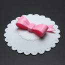 Bowknot Dustproof Reusable Cup Silicone Lid Cup Cover Seal Cover (White) A