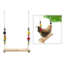 Wooden Colorful Handmade Chicken Swing Toys for Large Birds Parrots Hens Macaw