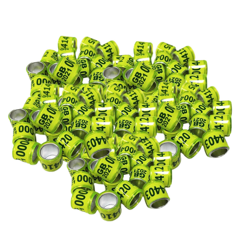 Set of 200 2021 Aluminium Dove Racing Pigeon Leg Rings Bands Numbered 8mm