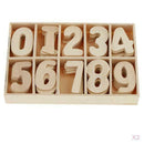 120pcs Wooden Numbers - Craft Numbers with Storage Tray DIY Craft Toys