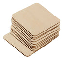 10x Unfinished Square Wood Base Wooden Plaque Cutout Kids DIY Painting Board