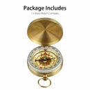 Brass Pocket Compass Watch Style Military Army Camping Hiking Outdoor Keychain