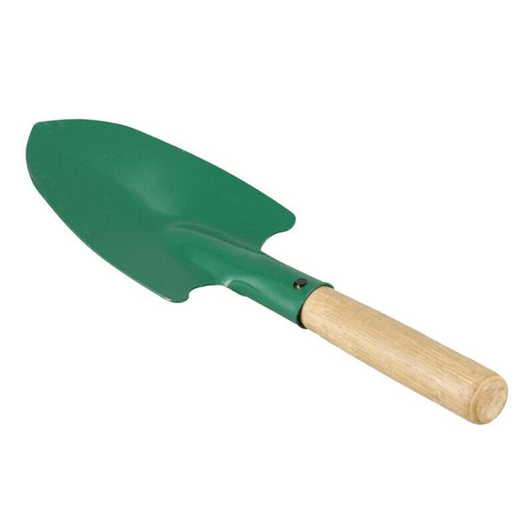 Wood Grip Metal Shovel Trowel Garden Yard Hand Tool 10 inch Green