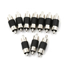10PCS Straight AV RCA Male to Male Connectors Couplers Adapters FT