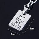 Fashion Keychain Father's Day Gift MY DAD MY HERO Keychain Men's Jewelry Ke