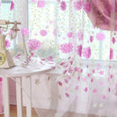 200x100cm Fuchsia Daisy Pattern Voile Tab Top Curtain Window Drapes Valances