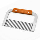 Hardwood Handle Crinkle Wax Vegetable Soap Cutter Wavy Slicer Stainless Steel