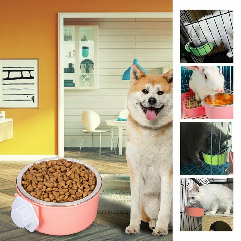 Stainless Steel Removable Crate Bowl For Dogs, Cats, Small Animals,14 Oz Pi X7N5