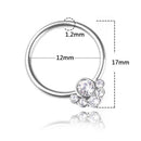 1Pair Surgical Steel Crystal Septum Nose Ring Segment Helix Tragus Ring Hoop 3C
