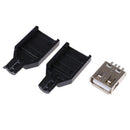 10pcs Type A Female USB 4 Pin Plug Socket Connector With Black Plastic Cove OZ