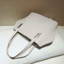 4pcs/set Solid Color Totes Women Leather Shoulder Card Bags Clutch (Grey)