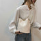 Simple Pure Women Leather Shoulder Bags Casual Messenger Bucket (White)