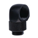 G1/4 Inner Outer Dual Thread 90 Degree Rotary Water Tube Connector Black Adapter