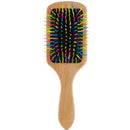 Natural Wooden Hair Brush, Natural Rainbow Wooden Paddle Hair Brush