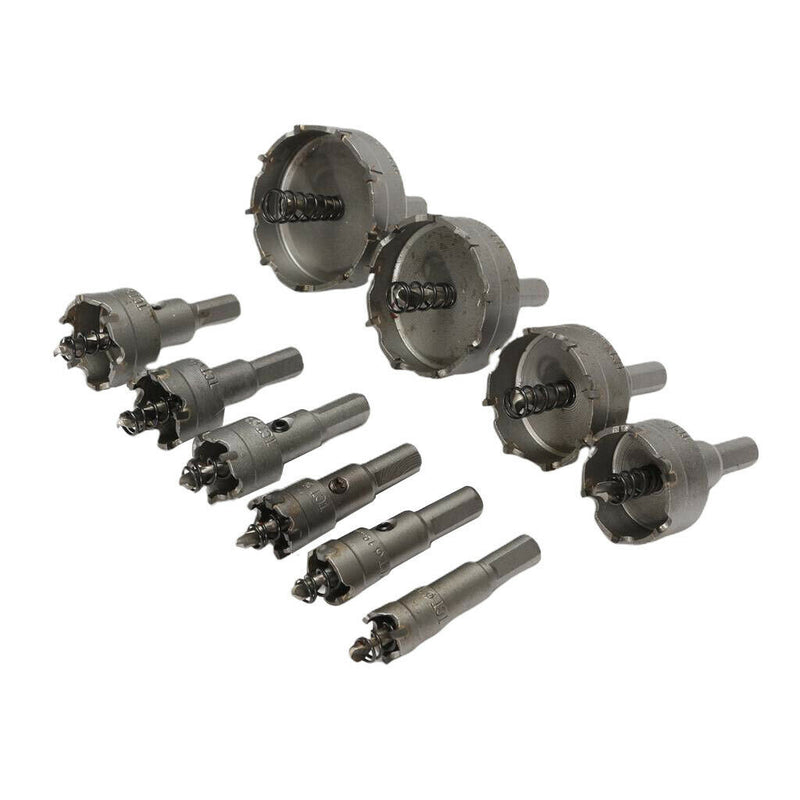 10 Pack Carbide Tip Drill Bits 16-53mm TCT Saw Cutter Tool For Steel Metal Alloy
