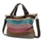 Women Canvas Stripes Shoulder Totes Messenger Big Capacity Shopping Handbag A