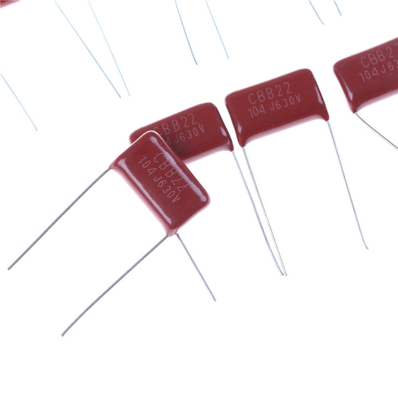 10pcs, CBB 104J 630V 100NF 0.1UF P10mm Metallized Film Capacitor B Ew