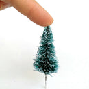 15pcs Snow Pine Mini Christmas Tree DIY Craft Frost Wooden Base Artificial Gift