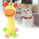 Funny Animal Shape Cute Pet Puppy Dog Toys Soft Plush Sound Squeaky Giraffe D8E2