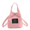 Letter Print Shoulder Bucket Handbags Women Canvas Crossbody Bags (Pink)