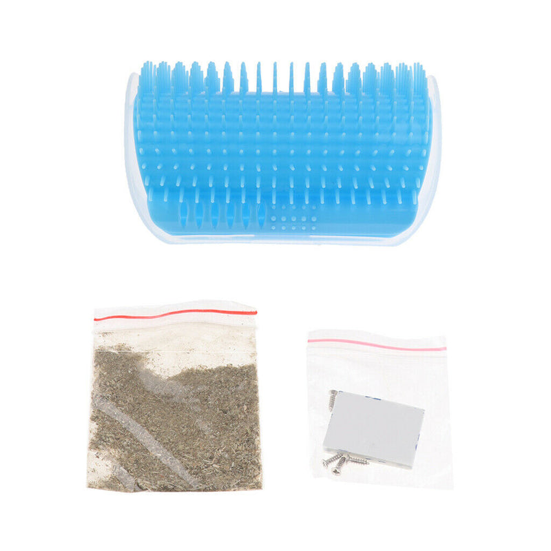 2x Pet Cat Wall Corner Grooming Massage Self Groomer Brush Tool Pink Skyblue