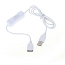 1Pc 1m USB Cable with Switch ON/OFF Cable Extension Toggle for USB Lamp USB  Gw