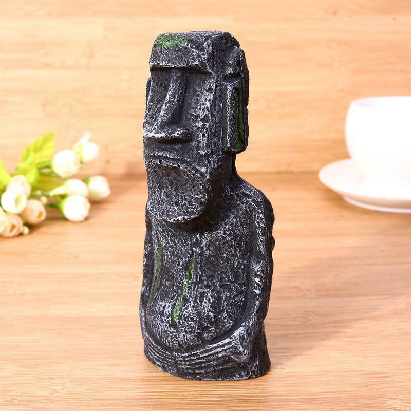 Fish Tank Landscaping Artificial Easter Island Statue Decoration(Big)