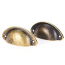 12xAntique Cupboard Cabinet Knob Cup Drawer Furniture Door Shell Pull Handle B&X