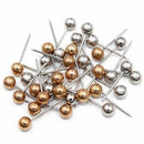 400pcs Map Tacks Push Pins, 3/5-Inch Shining Plastic Sphere Head with Stain D5W2