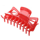 Plastic Red Spring Loaded 18 Teeth Barrette Hair Claw Clamp 4.5" Long for W L2J5