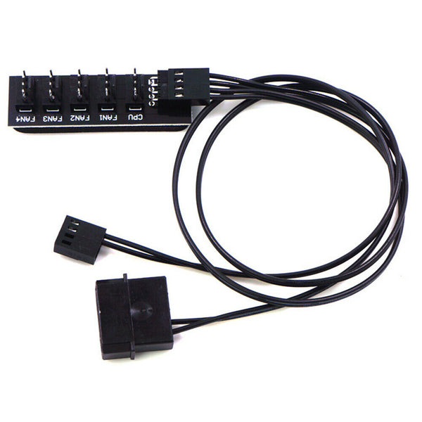 1 To 5 4-Pin PWM CPU Fan HUB Cooling Splitter Adapter Braided Power Cable