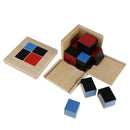 Wooden Binomial Cube Mathematics Material Early Educational Montessori Toys Kids
