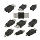 10Pcs USB Male To Female Micro USB Mini Changer Adapter Converter Connector