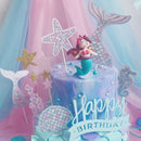 Biling Star Fishtail Shell Starfish Mermaid Cake Topper for Dessert Decor Hn