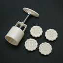 Moon Cake Mould Hand Pressure Flower Decoration Motif Pastry 50g Round Shap