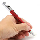 Multi-function Ballpoint Pen Phone Bracket Screwdriver Level Ruler (Red)
