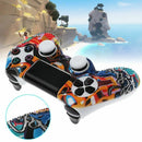 White Silicone Case Cover Anti Slip w/Grip Cap For Playstation PS4 Controller