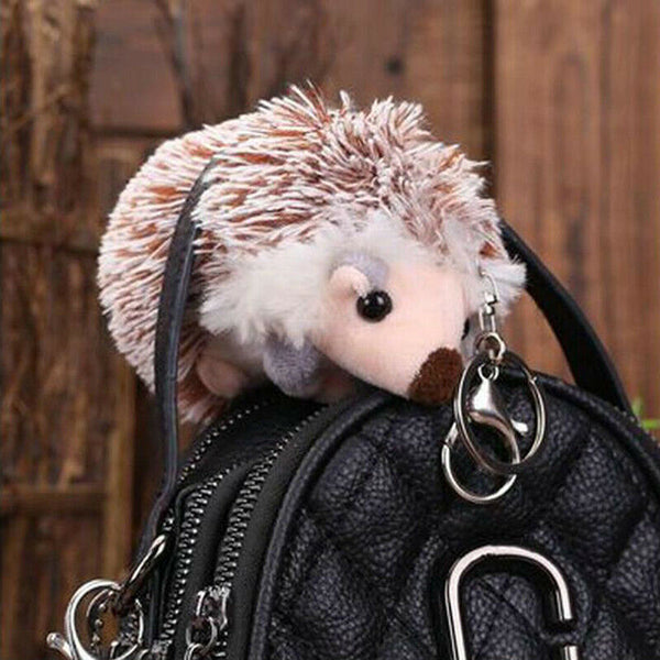 Cute Plush Pompon Hedgehog Animal Keychain Bag 10cm Mobile Phone Pendant Key.AU