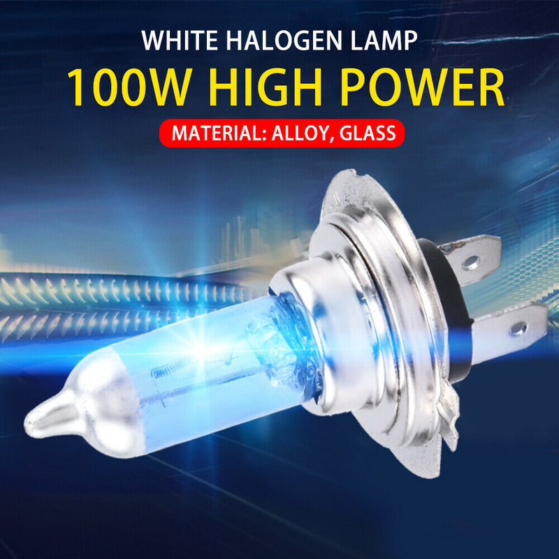 2PCS/Kit 100W White H7 Xenon Gas Halogen Headlight Light Lamp Bulbs 12V 6000K