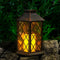 Solar Powered Lamp Candle Hanging Lantern Outdoor Patio Garden Light Iron