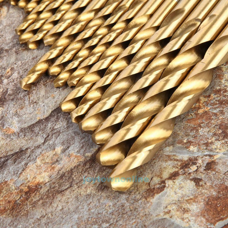 99PCS HSS Twist Drill Bit Set Titanium Coated Home Metal Drilling Tool 1.5-10mm