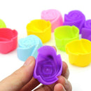 10pcs Muffin Chocolate Rose Flower Cup Cake Mold Cookie Silicone Baking Mould