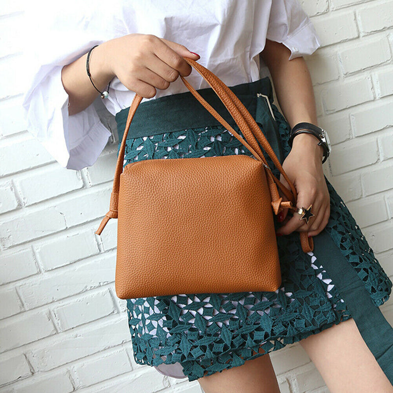 4pcs Women PU Leather Handbag Shoulder Bag Clutch Bag Card Holder(Brown)
