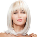 Short Straight Hair Wig Lady Fashion Realistic Natural High Temperature Sil