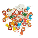 30pcs Mixed Girl Wood Buttons Clothing Home Decor Craft Sewing Scrapbooking