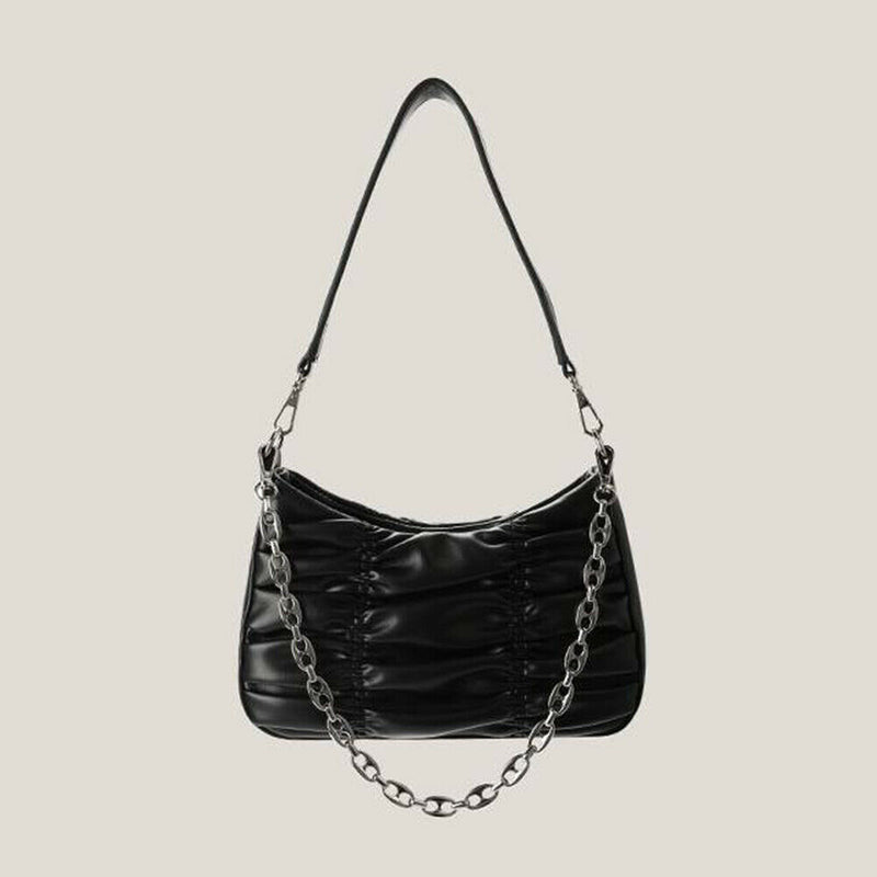 Fashion Chain Underarm Purse Female PU Pleated Shoulder Top-handle Bag Handbag